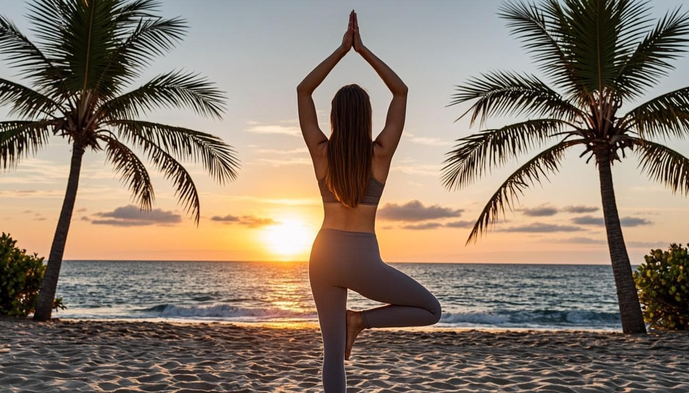 Yoga al amanecer en Punta Arena, Tierra Bomba